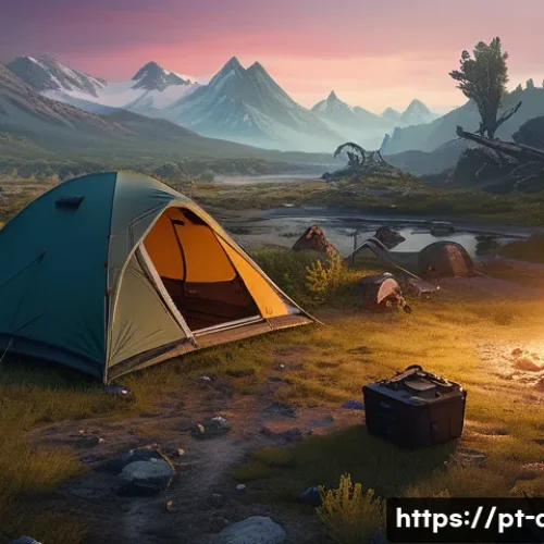 Home 29 에이지오브제트 비밀 퀘스트 공략 - A detailed fantasy game map scene featuring a rugged, abandoned campsite with scattered wreckage and...