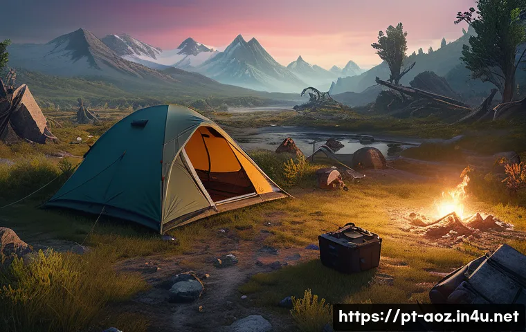 에이지오브제트 비밀 퀘스트 공략 - A detailed fantasy game map scene featuring a rugged, abandoned campsite with scattered wreckage and...