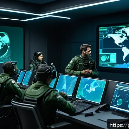 Home 15 에이지오브제트 연맹 시스템 가이드 - A detailed and dynamic scene of a diverse group of alliance members in a futuristic war room, gather...