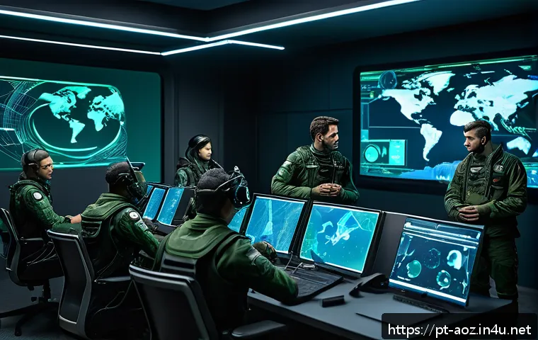 에이지오브제트 연맹 시스템 가이드 - A detailed and dynamic scene of a diverse group of alliance members in a futuristic war room, gather...